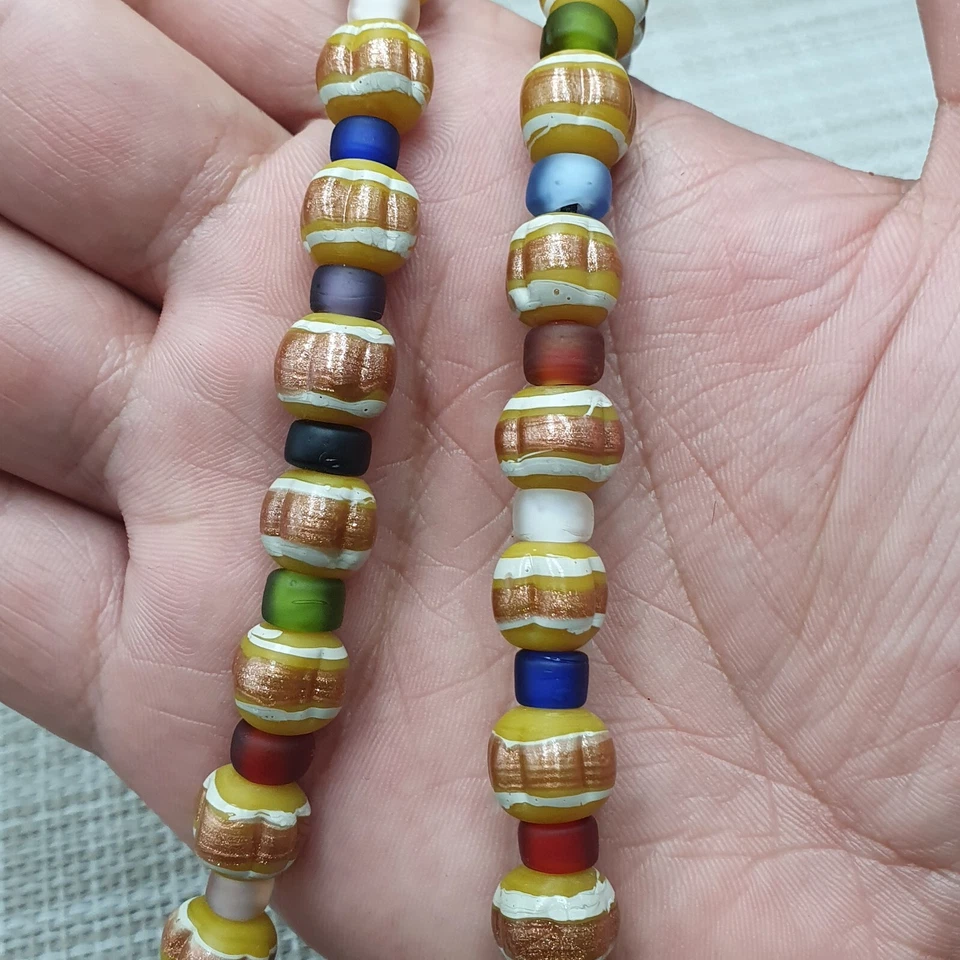 Collar estilo veneciano vintage aventurina y cuentas de vidrio multicolor Foto 4 de 4