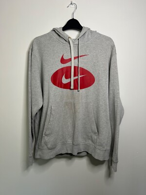 nike hoodie grey and red