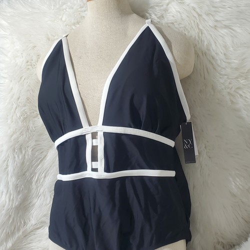 NWT XXL New York & Company Eva Mendes One Piece Swimsuit Swimwear Beach Bathing - Picture 4 of 10