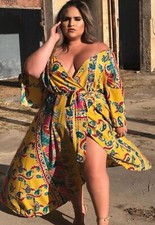 NEW FASHION NOVA WOMENS PLUS SIZE GRAP MAXI DRESS 3X BELL SLEEVE PAISLEY COLORFU