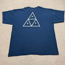 HUF Graphic T Shirt Men's Size 2XL Blue Short Sleeve Crew Neck Skateboarding