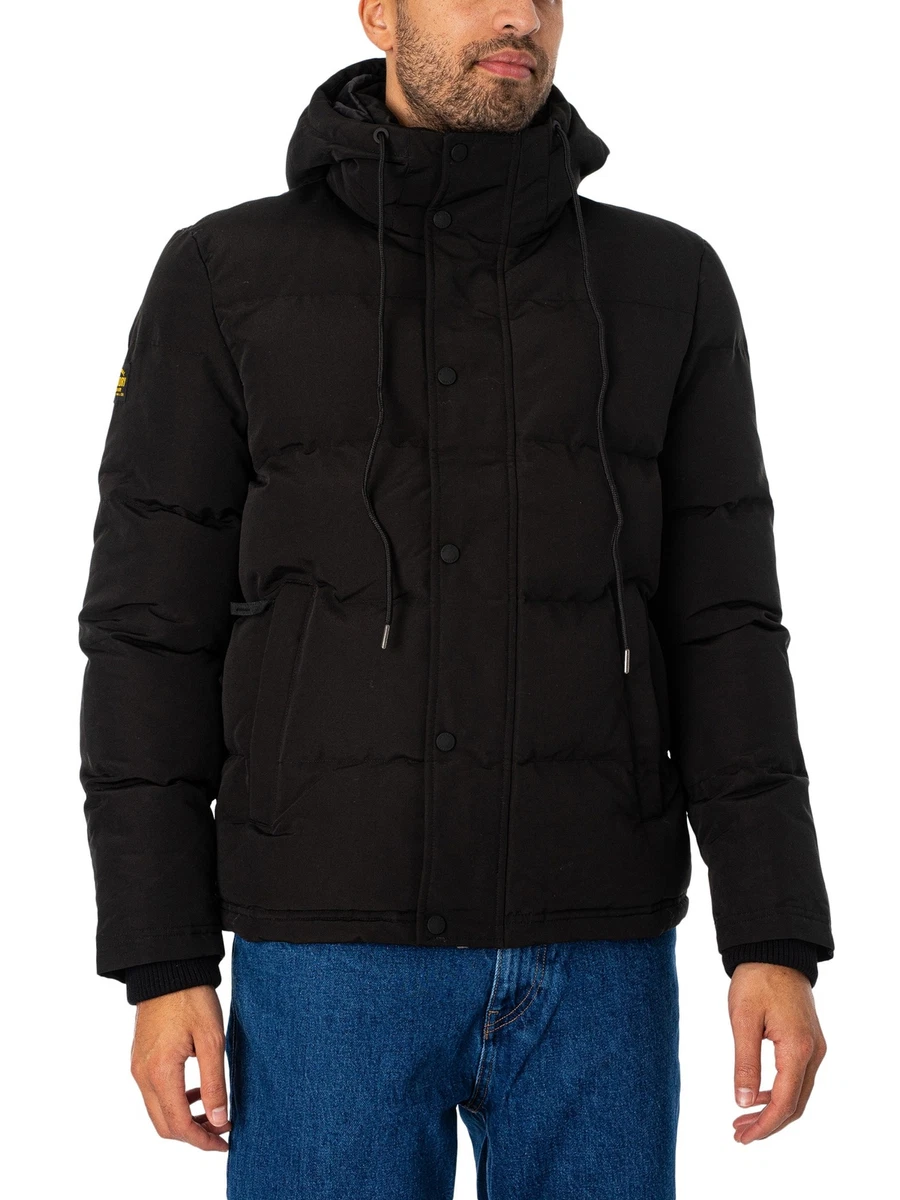 Superdry black puffer jacket deals mens