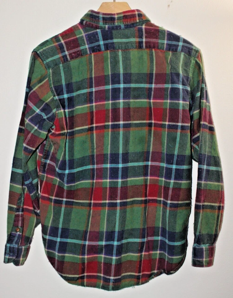Camisa informal vintage Pendleton Lobo juvenil a cuadros grande hecha en Estados Unidos lana roja verde Foto 2 de 4
