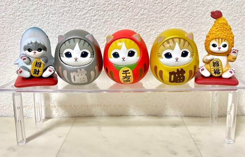 Juego de 5 Figura Mofusand Daruma Tiburón Camarón Año Nuevo Taiwán Limitado Nuevo