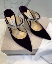 Jimmy Choo Bing 100 Crystal-Embellished Mules 10 B/40 EU