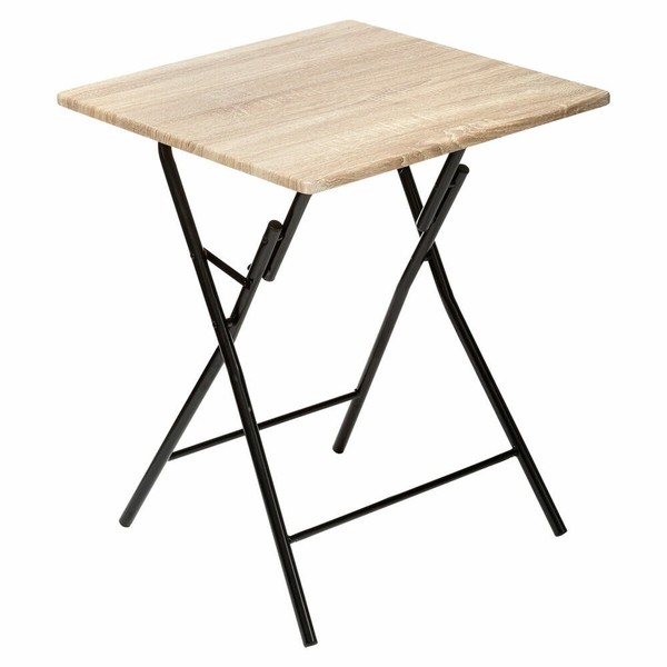 5Five Simply Smart Klapptisch In Holzoptik, Mdf, Stahl, Beige, 60X60 Cm, 114264E-image