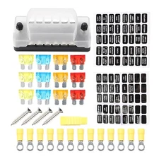 New 6-Way Blade Fuse Box Block Holders Car Boat Power Distribution Panel Kit