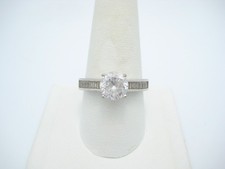 SW Sterling Silver 8mm Clear CZ Solitaire Ring Size 10.25