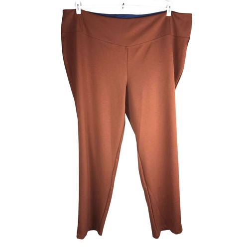 Women With Control Pants Womens 3X Petite Bootcut Tummy Slims Copper Brown 3XP - Picture 3 of 10
