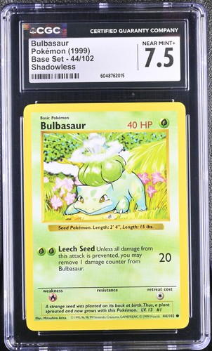 Bulbasaur (Shadowless) graded CGC 7.5 for sale on eBay