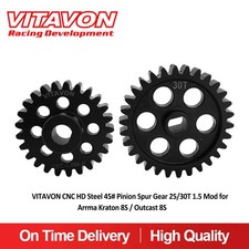 Vitavon CNC HD Steel 45 Pinion Spur Gear 25/30T 1.5 Mod for Kraton / Outcast 8S