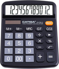 12 Digit Desk Calculator, Desktop Calculators with Large LCD Display  Big Butto