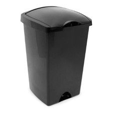 Image of ADDIS Lift Top Waste Bin - Black, 50 L
