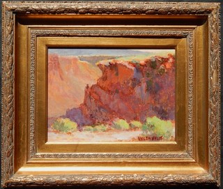 LISTED Helgy White Older Southwestern Landscape Oil Painting NO RES.