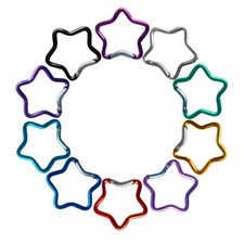 10pcs Aluminum Star Shape Carabiner Clip Spring Snap Hook Keyring Carabiners