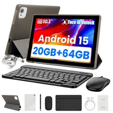 10.1 inch Android 15 Tablets IPS HD Touchscreen Octa-Core 20 64GB Dual Camera
