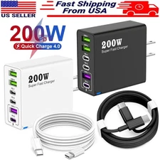 200W Super Fast Type C Charging Wall Charger For Samsung A06 A26 A36 A56 A15 A35
