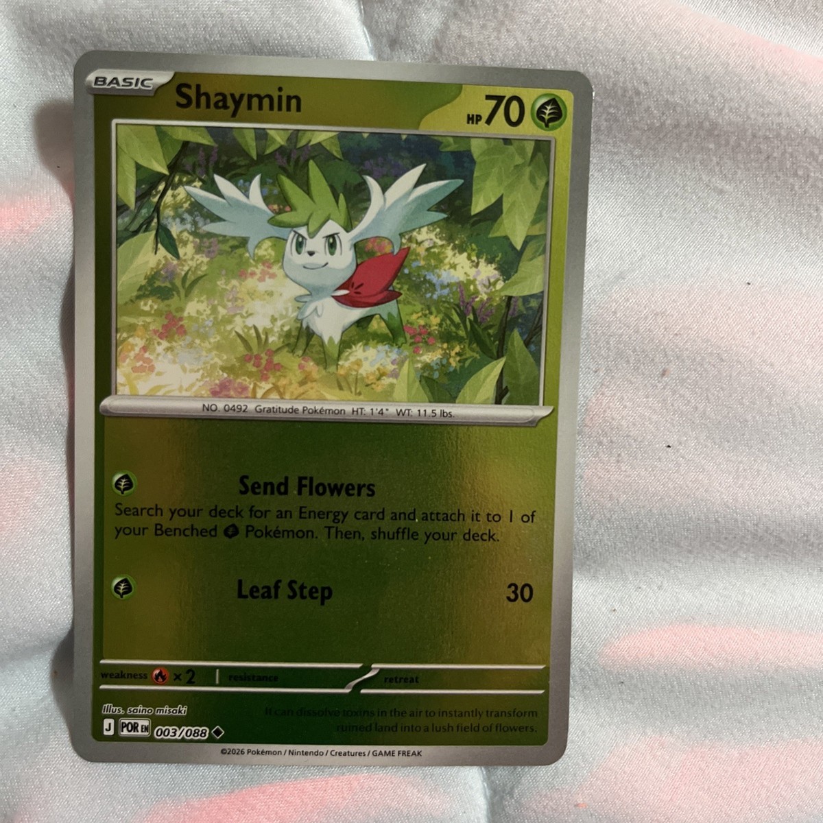 pokemon cards misprint Pokémon Miscut Error Card Shaymin Perfect Order Misprint 003/088 Alignment  Dot