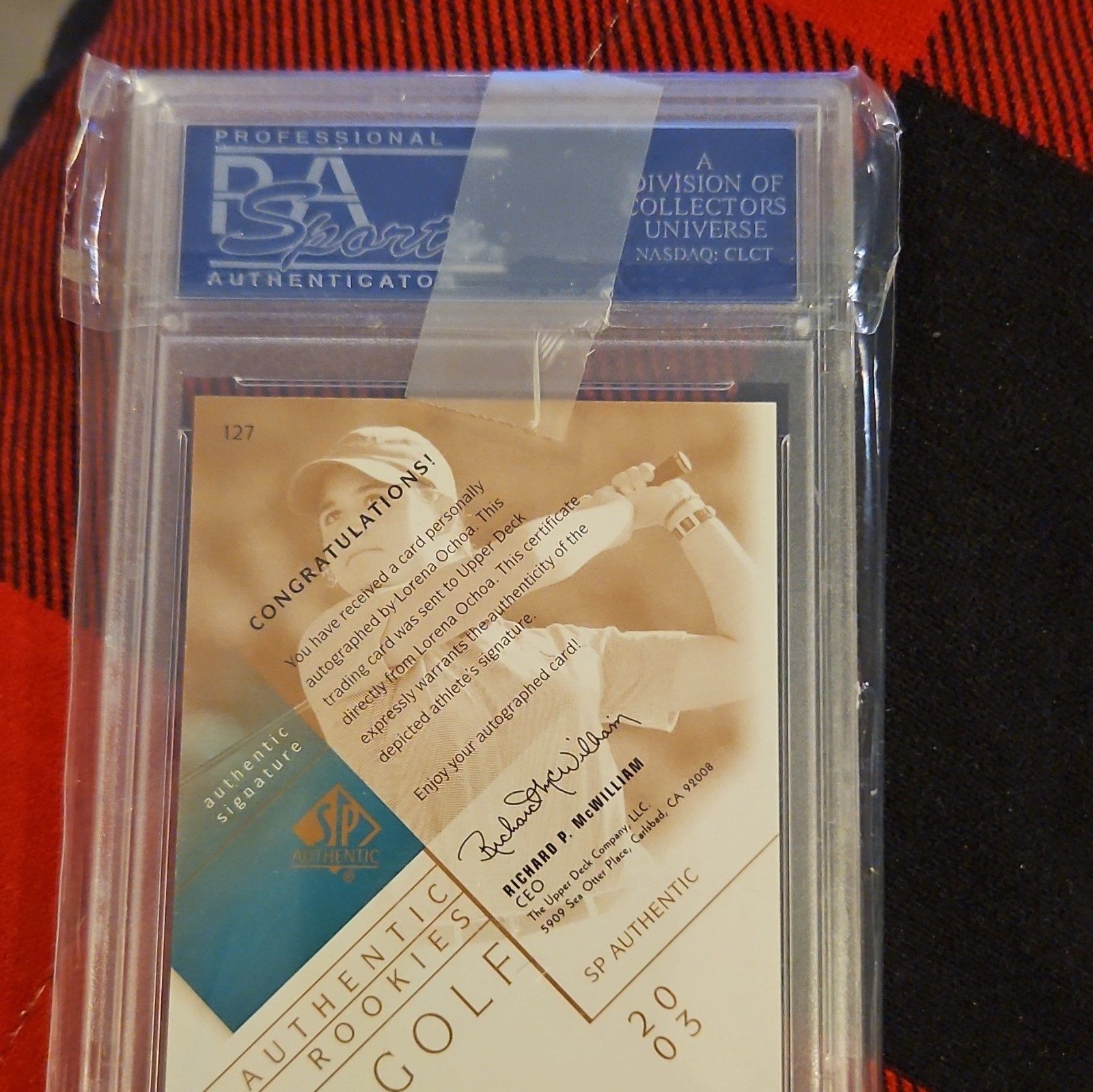 Upper Deck 2003 SP Authentic Golf Lorena Ochoa Rookie Auto #127 /1999 PSA 8.5 view 4