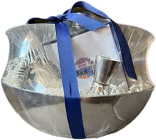 Cocktails For Two Gift Basket Shaker, Strainer, Jigger, Napkins, Stemware London