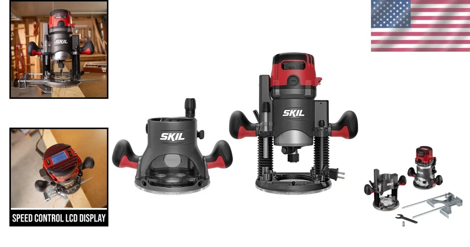 14 Amp Plunge & Fixed Base Router Combo – Precision and Power for Woodworkers - Image 2 of 4