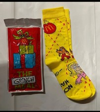 2025 McDONALD'S Grinch Socks Christmas Adult Happy Meal Single yellow pair 