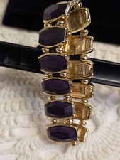 Amethest FEBRUARY BIRTHSTONE Color Bracelet And Gold Color Strech UNIQUE