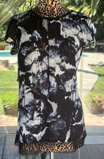 Simply Vera Wang Sleeveless Gather Neckline Nylon Trim Summer Blouse Sz XL