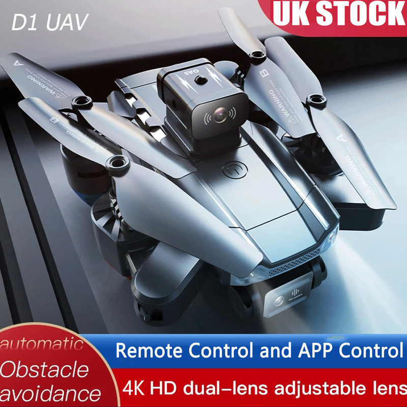 RC Drone With 4K HD Dual Camera WiFi FPV Foldable Quadcopter With 3 Battery UK
