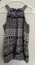 Loft Paisley Patterned Halter Tank Top Sleeveless Blouse Small Petite