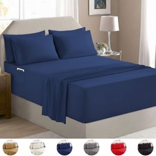 1800 Series 6 Piece Bed Sheet Set Soft Deep Pocket Twin King Queen Full Sheets