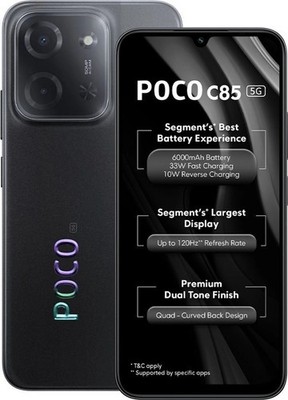 POCO C85 (Black, 128 GB 6GB RAM) Dimensity 6300 Processor Global Version.