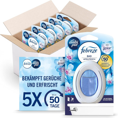 Febreze Bad Lufterfrischer, Lenor Aprilfrisch, 5 Stück, Kontinuierliche Geruchsb