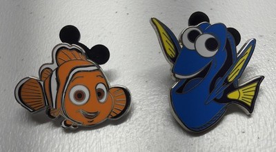 Disney Trading Pin Lot Finding Nemo & Dory Pixar Enamel Pins Mickey Backs