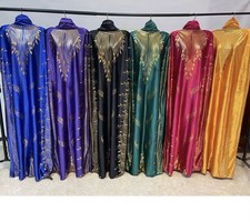 Free Size Hot-stamping Dress Robe Casual Made Polyester African Clothes Women