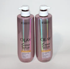 LOT (2) OLAY SUPER SERUM BODY WASH EXTRA DRY SKIN NIACINAMIDE COLLAGEN VITAMIN E
