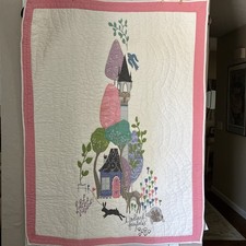 Crate  Barrel Land of Nod Woodland Fairytale Baby Crib Quilt Play Mat 40  x 53  