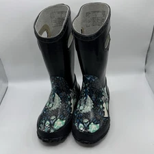 BOGS Waterproof Rubber Rain Boots Forest Animals Teal And Blue Size Toddler 9