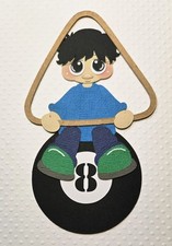 Eight Ball Boy Black Hair. Scrapbook, Card Making Paper Piecing