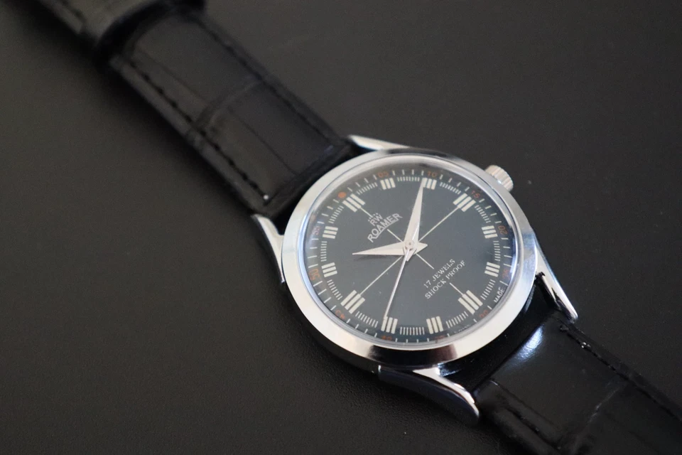 Reloj Pulsera Hombre Vintage Pieza Swiss Roamer Cuerda Manual 17 Joyas Diseño Clásico” Foto 2 de 4