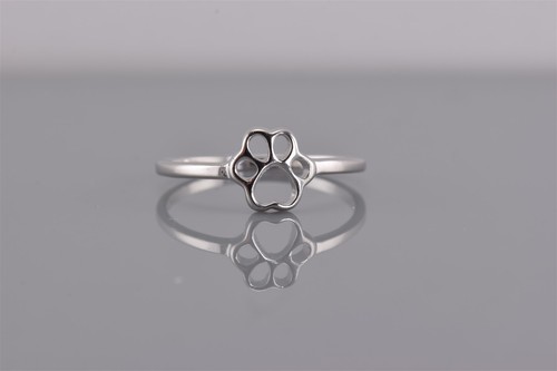 Sterling Silver 7mm Dog Paw Openwork Band Ring 925 Sz: 7 - Picture 7 of 7