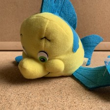 DISNEY Flounder By Applause Bean Bag Plush Toy