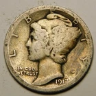 1917 D Mercury Dime 90% Silver G-VG   "Actual Coin Pictured - Not Cleaned"