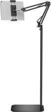Tablet Floor Stand, 360-degree Rotatable Metal Stand Holder, BLACK