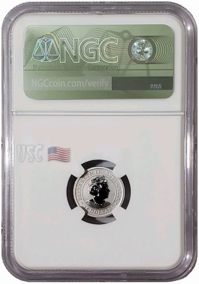 2021 1/10 Oz PLATINUM $15 Australian KOAKABURRA NGC MS70 Coin. - Image 2 of 4