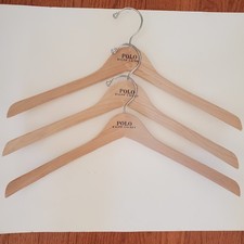 Polo Ralph Lauren Natural Wood Clothes Hangers Set Of 3