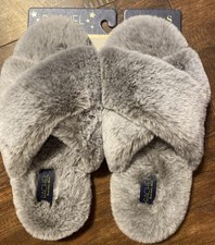 RACHEL by RACHEL ROY Women's Cardi Plush Cross Band Slippers Wms Sz 5/6 New