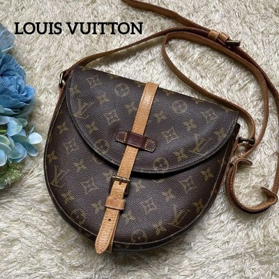 Louis Vuitton Monogram Chantilly Shoulder Bag Brown Leather PVC Authentic