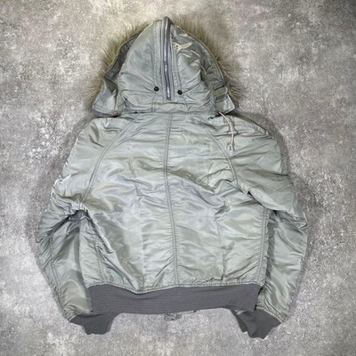 Alpha Industries N-2B Flight Jacket Silver 90s USA Made L Men's