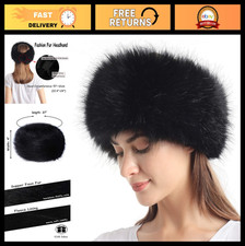 Faux Fur Headband with Elastic - Women's Winter Ear Warmer Earmuff, Cozy Styli